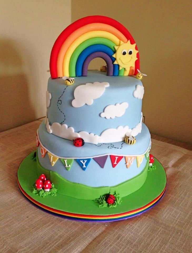 Rainbow theme cake